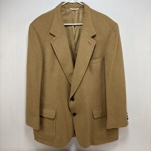 Vtg Barrister Sport Coat Men's 48R Tan 100% Camelhair Blazer Business Casual